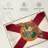 " State Map Over Florida Flag " by Echoes Of America-1273221694