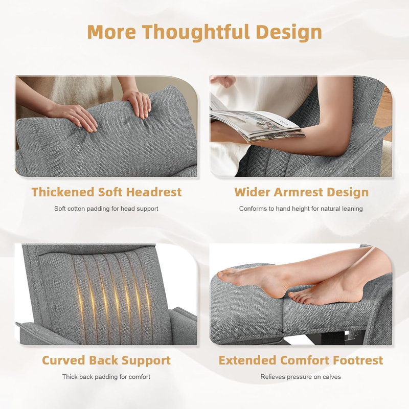 67cm Wide Lift Assist Home Theatre Recliner with Massager, Light Grey