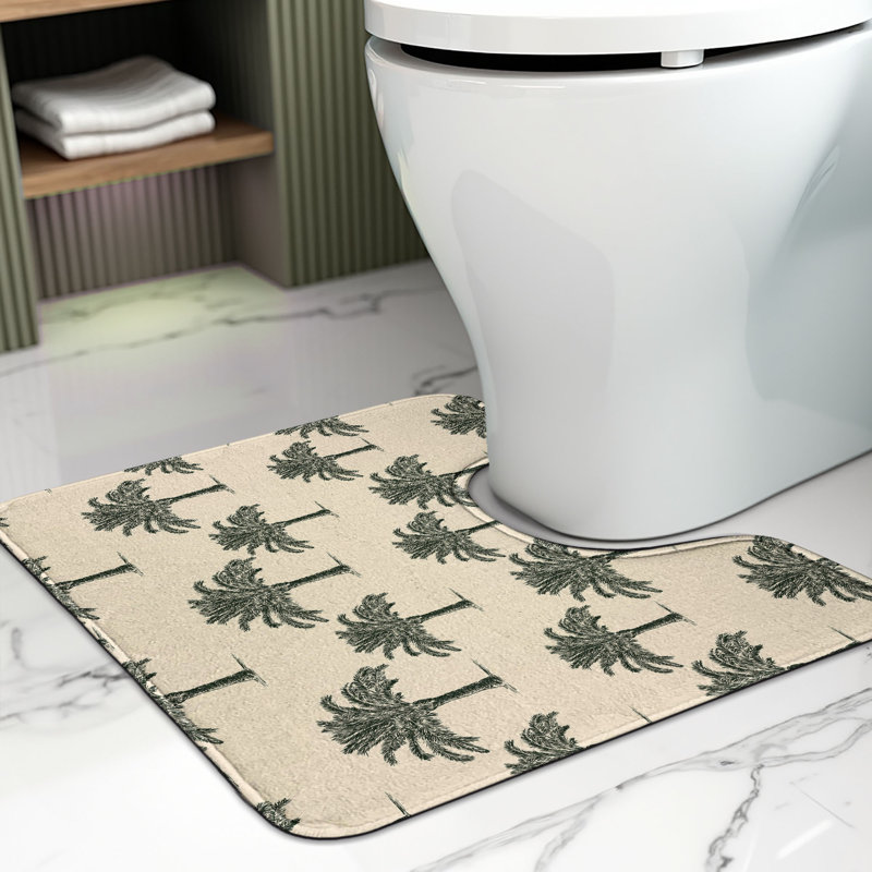 Tapis de salle de bain Palm Tree 20 po coquille d'œuf et conifère Palm Tree