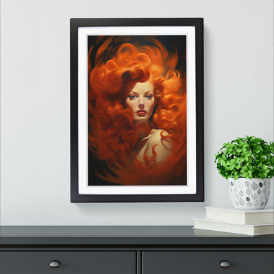 Red Headed Woman Surrealism - Framed Print