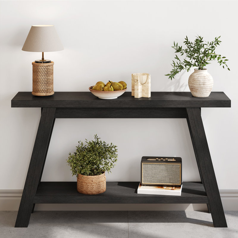 Rustic 54" Console table,Narrow Entryway Table, Black