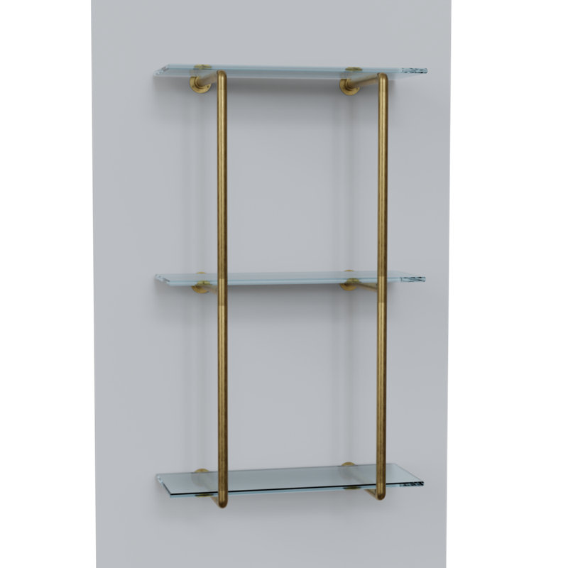 Rayonnage l 14,875 po Staffon, Laiton satiné