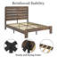Cadre de lit plateforme grand en bois - grand rangement sous le lit, silencieux, sans sommier, facile à assembler avec outils, brun foncé-121080395