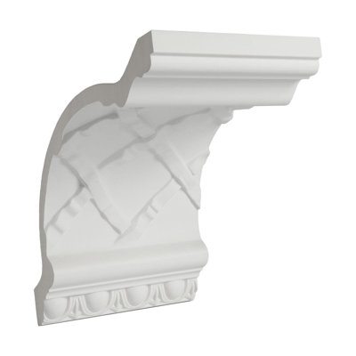 9 in x 7-1/2 in x 6 in Long Weaved Ribbon with Polyurethane Egg and Dart Crown Moulding Sample