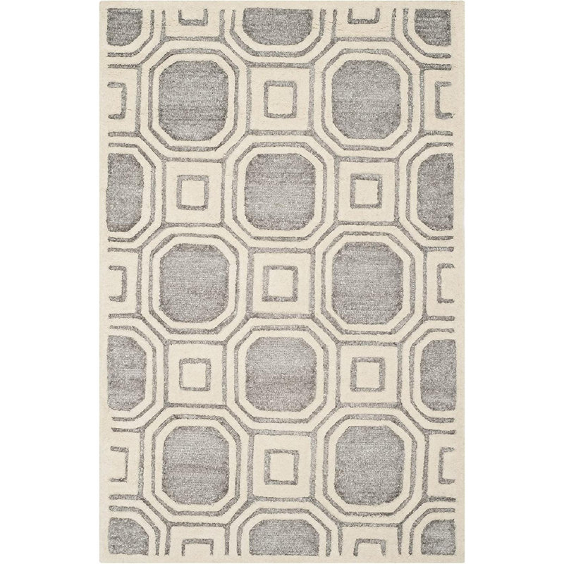 Trakia Hand Tufted Performance Geometric Rug, Rectangle 3' x 5'