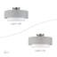 Grand semi-encastré 3 lumières en nickel brossé avec abat-jour en tissu gris et blanc fabriqués à la main