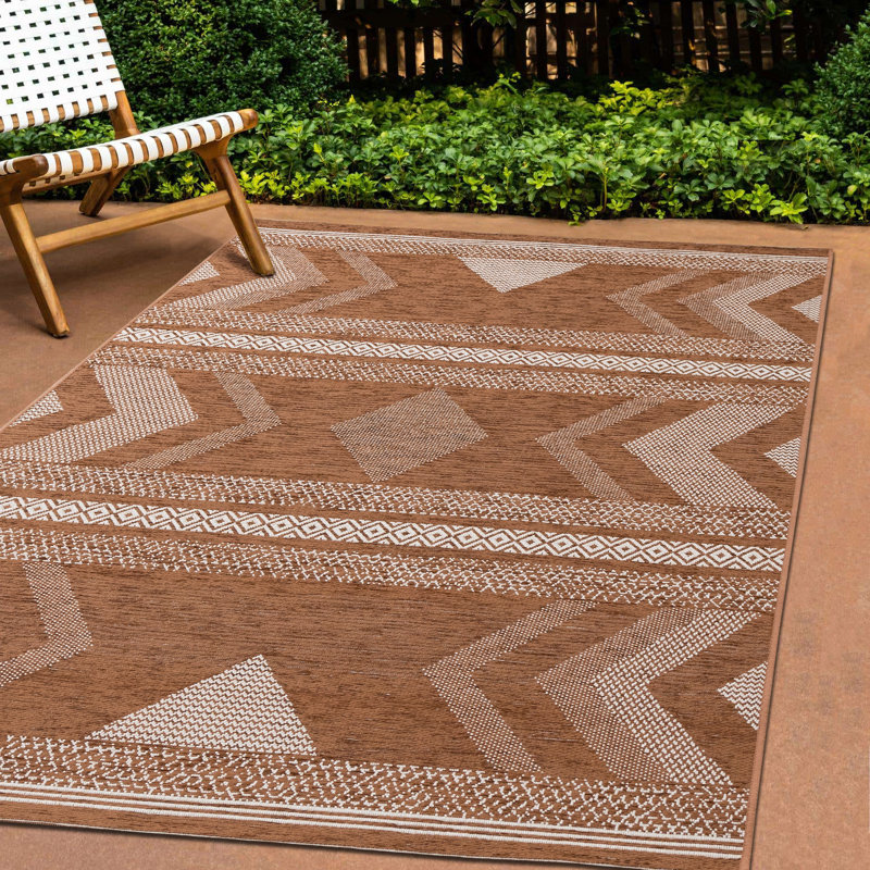 Tapis de salon orange en polypropylène résistant aux taches, Rectangle 7 pi 10 po x 10 pi 10 po