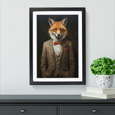 Fox in a Suit Painting No.2 - Framed Print