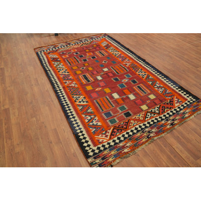 Tapis oriental kilim à teinture végétale 5 x 9