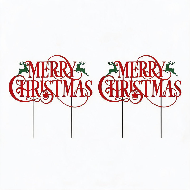 Paquet de 2 enseignes de jardin Merry Christmas