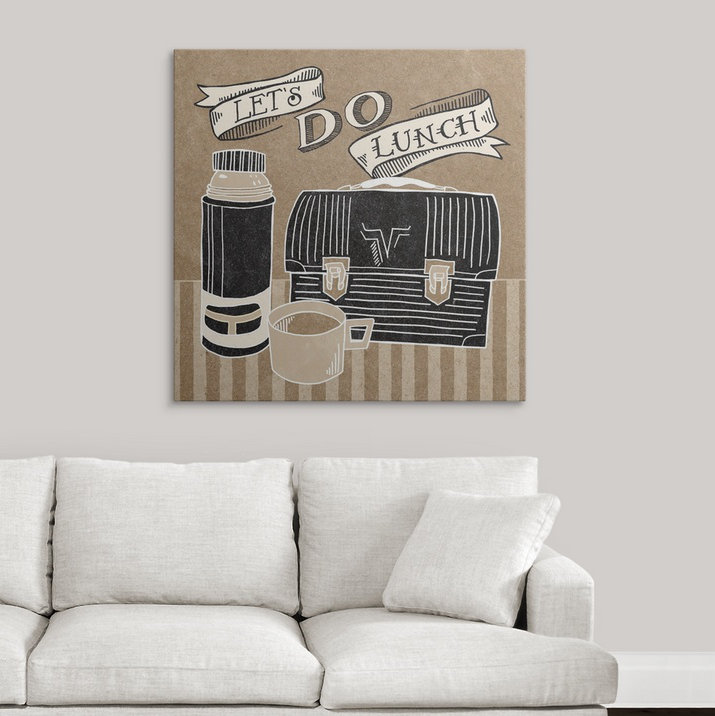 « let do manger » par rétro-annonce Mary Urban, H 35 po x l 35 po x P 1,5 po, Toile