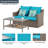 Outdoor Brown Wicker PE Rattan Patio Sofas Double Couch Set With Coffee Table Couch Cushion-597001707