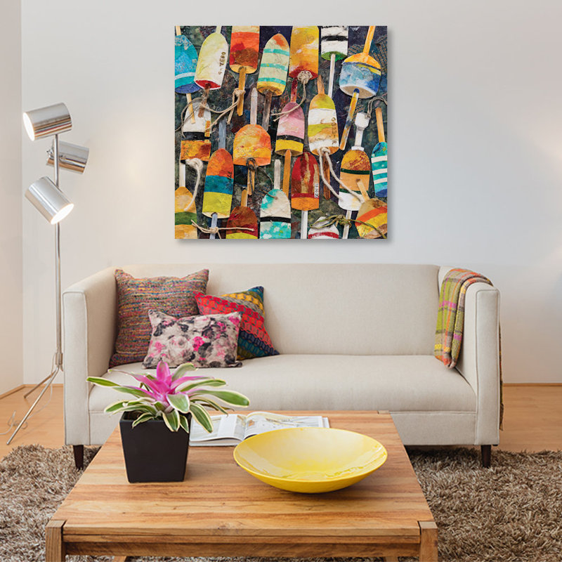 «Buoy Collage Square», reproduction sur toile, H 18 po x l 18 po x P 1,5 po, Toile tendue, Pas de tapis