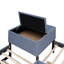 Lit plateforme tapissier en L avec lit gigogne, deux tiroirs et bureau intégré pour lit simple en gris