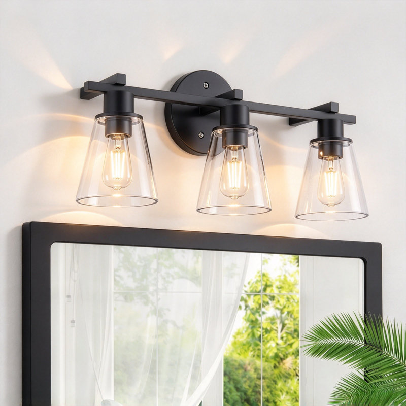3 - Light LED Vanity Light, Matte Black