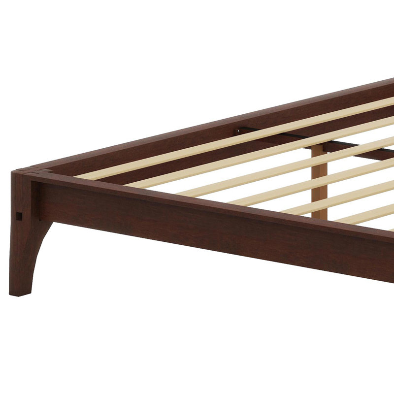 Solid Dry Bamboo Wood Platform Bed Frame, Chocolate