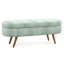 Rangement ovale cyan, pieds en bois d'hévéa, 43,5 po x 16 po x 16 po, fait à la main, fonctionne comme tabouret ou siège, structure, espace de rangement, utilisation du siège, avantage-2073181074