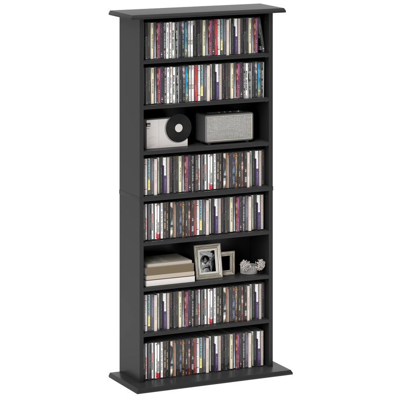 124.5cm H Media Shelves, Blakc