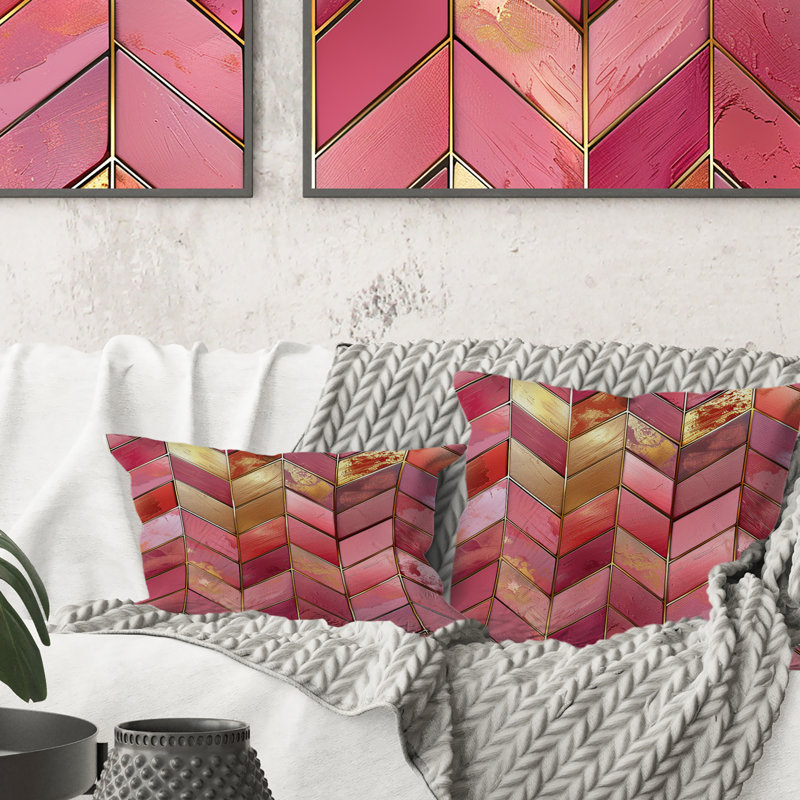 Coussin à chevrons Mid-Century