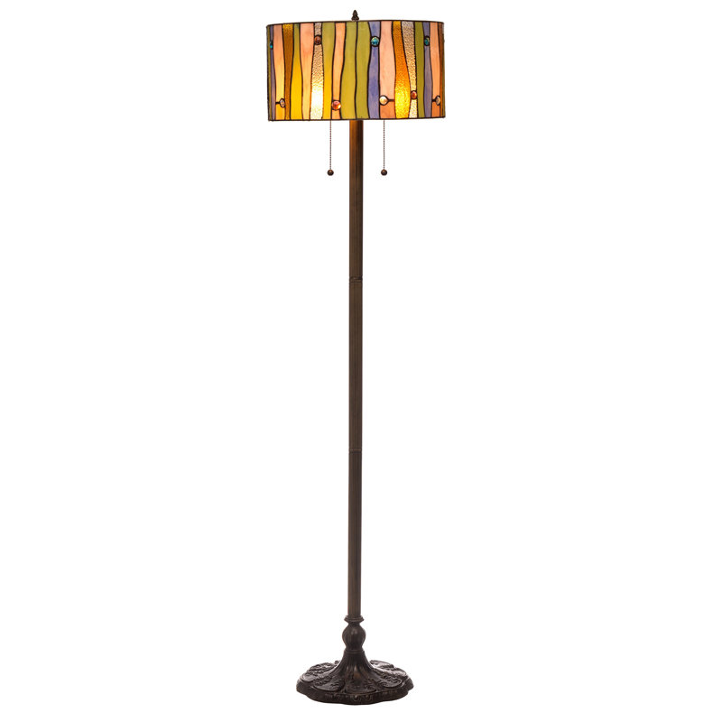 Gadson 58'' Bronze Traditional Floor Lamp, Green