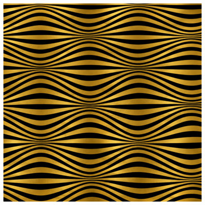 Gold Black Waves Comforter