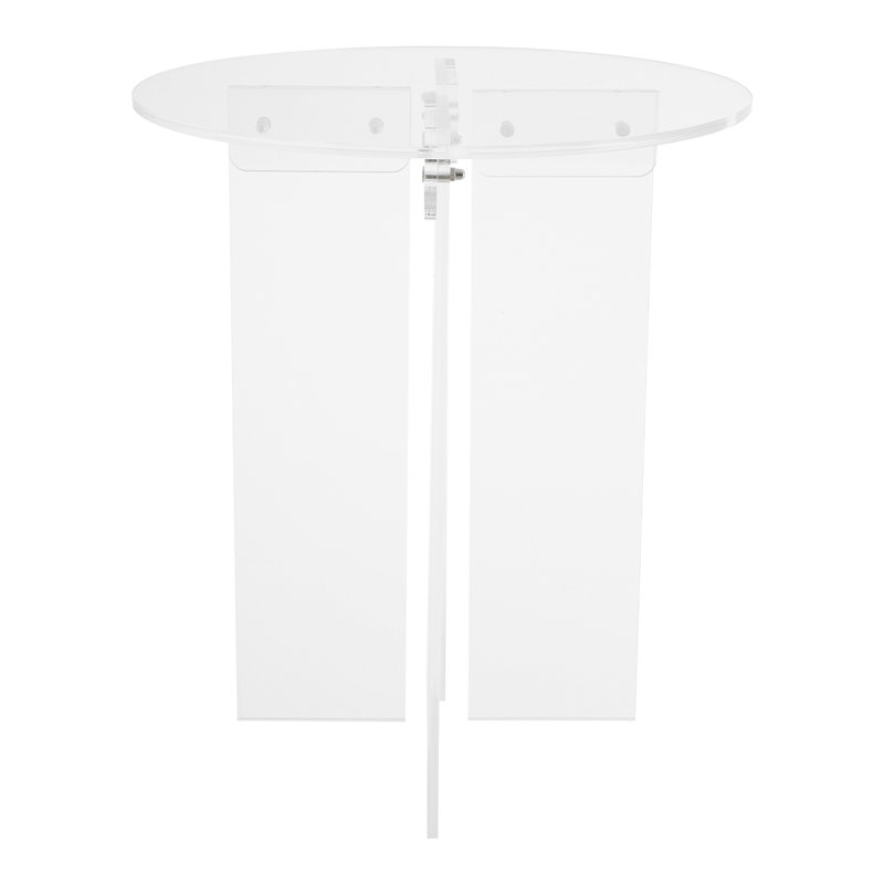 Table d'appoint ronde en acrylique 15,70 po, table de bout moderne avec plateau épais de 8 mm pour le salon, la chambre à coucher et le bureau