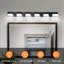 Barre d'éclairage de salle de bain à DEL 6 lumières à intensité variable, noir moderne-915165867-915165865