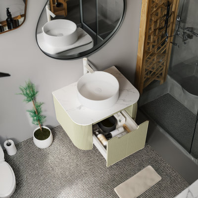 Meuble-lavabo mural flottant moderne 24 po Dina