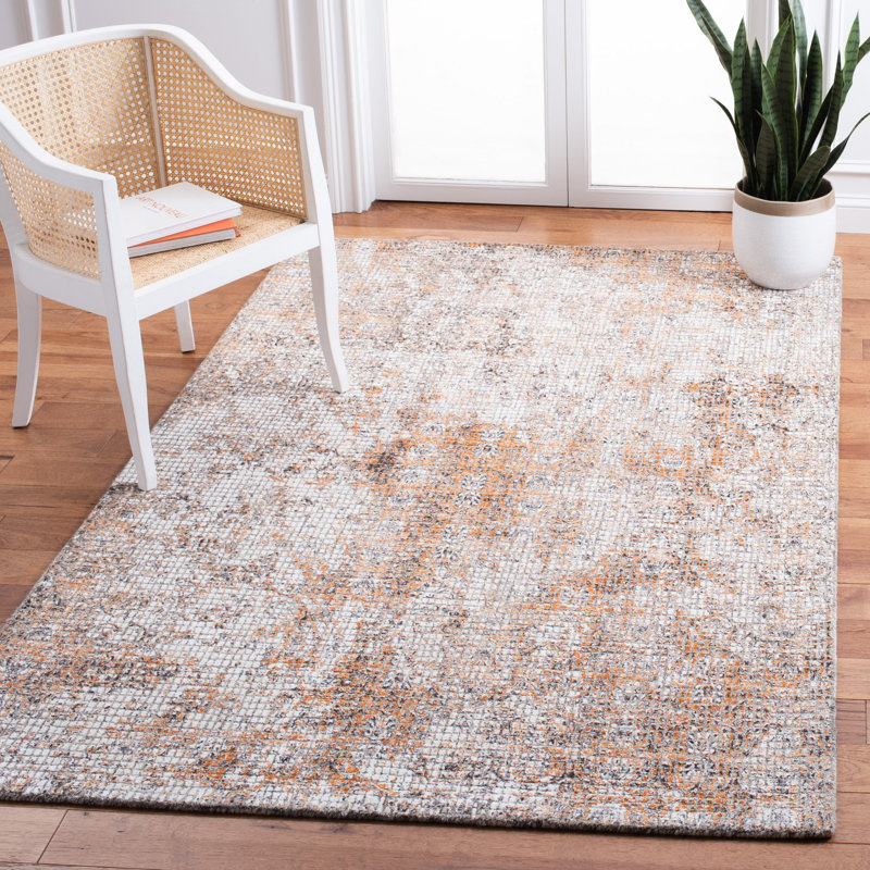 Tapis ivoire / beige en laine touffeté à la main Restoration, Rectangle 8 pi x 10 pi