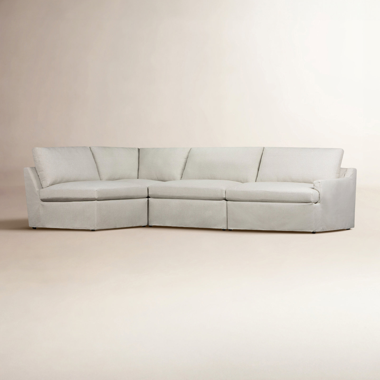 Wrenley 4-Piece Modular Sectional, Macarena Light Gray Canvas, Left Hand Facing