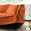 Chenille orange à housse 4 places, housse amovible, canapé de salon profond, flexible pour différentes configurations de sièges, siège relaxant, mousse haute densité et confortable