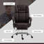 Fauteuil de bureau massant avec 6 points de vibration, fauteuil d'ordinateur inclinable chauffant en cuir PU avec hauteur réglable et repose-pieds, brun