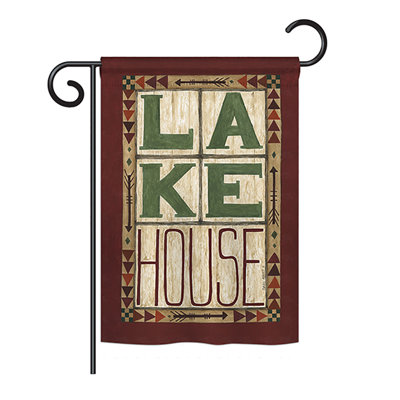 2 côtés en polyester 18,5 x 13 po lake house drapeau de jardin