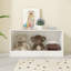 Boîte de rangement ouverte pour jouets, bac de rangement en bois blanc pour jouets en peluche, livres, chambre de bébé ou salle de jeux