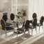 Ensemble de table de salle à manger rectangulaire en verre trempé avec fauteuil Luxtry-1229182857-1229182860-1232939022