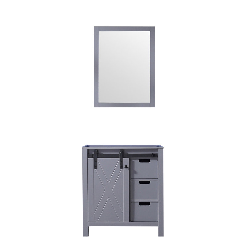 30 po Armoire de salle de bain gris foncé l 22 po x P 22 po avec miroir de 28 po entièrement assemblé pour une meilleure capacité de rangement
