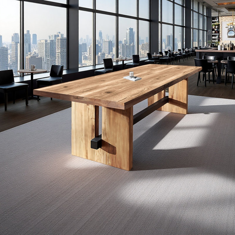 Table de salon moderne en bois massif, table de bar rectangulaire, H 29,53 po x L 63 po x l 27,56 po
