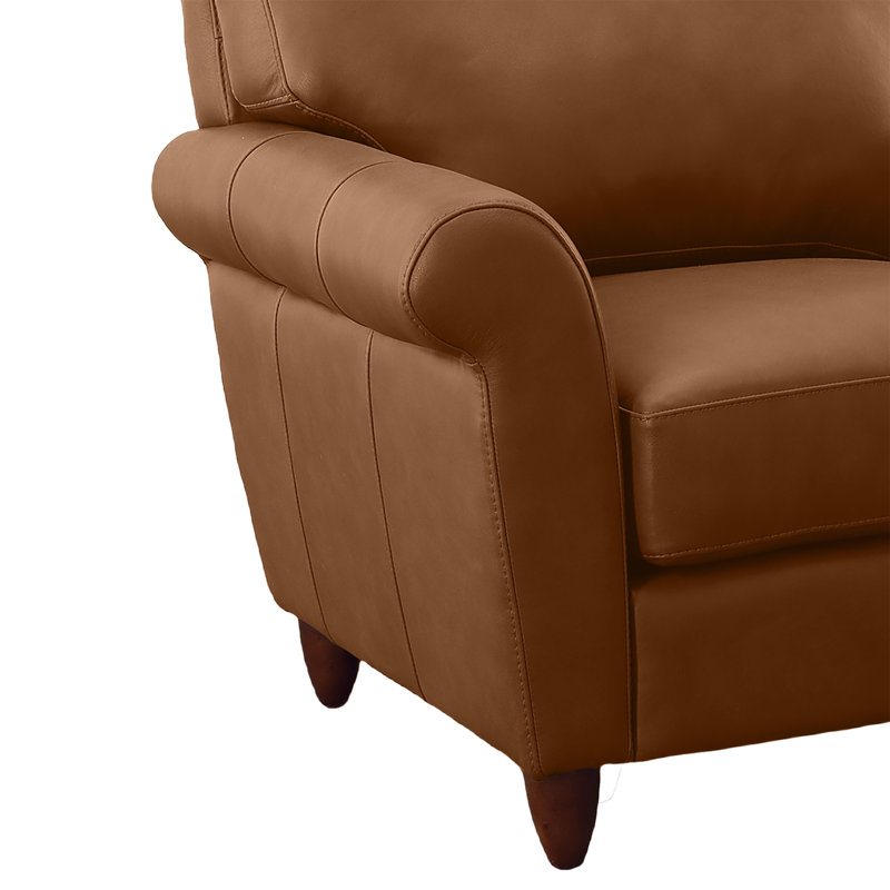 Canapé modulaire en cuir véritable Cherish, Face à la gauche, Cuir véritable cèdre