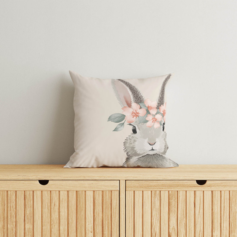 Bunny Ivory Pillow, 20" H x 20" W