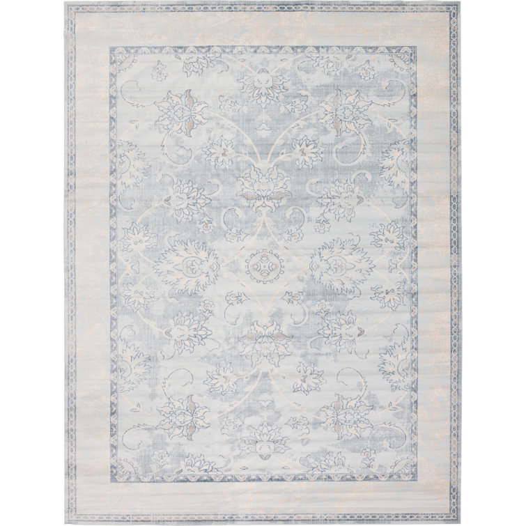 Tapis bleu clair / beige Padang Sidempuan