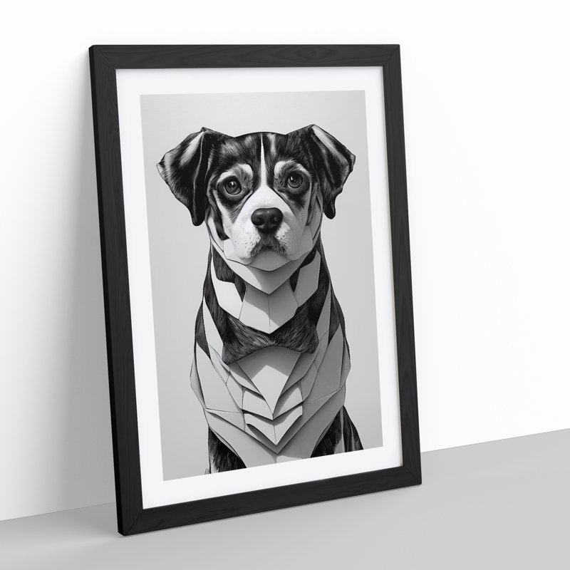 Charming Dog - Single Picture Frame Print, Black, 64cm H x 46cm W x 2cm D