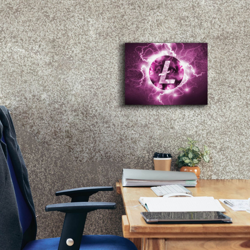 'Crypto Eclipse Litecoin Ltc' by Epic Portfolio, Canvas Wall Art, 12" H x 16" W x 0.75" D