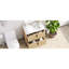 Meuble-lavabo de 76 cm (30 po), lavabo en céramique, tiroirs extensibles, coulisses encastrées à fermeture amortie, design cannelé, aspect naturel, décor moyen, agencement unique des tiroirs de rangement.