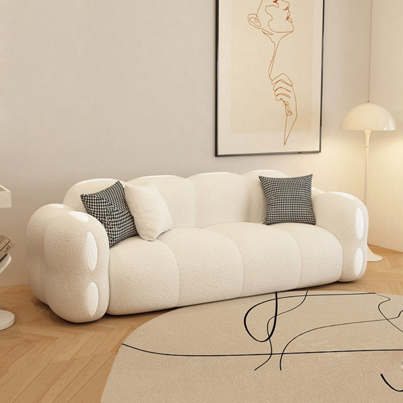 Cream style straight row sofa