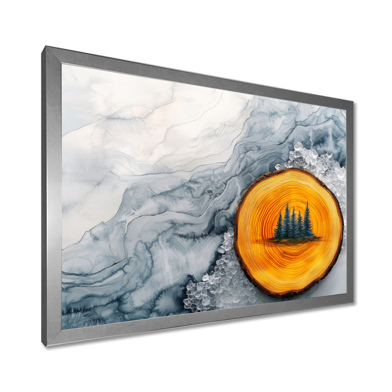 Dar Amber or du soleil rivière de cristal II - forêt, art mural, H 30 po x l 40 po, Reproduction encadrée d'une seule photo