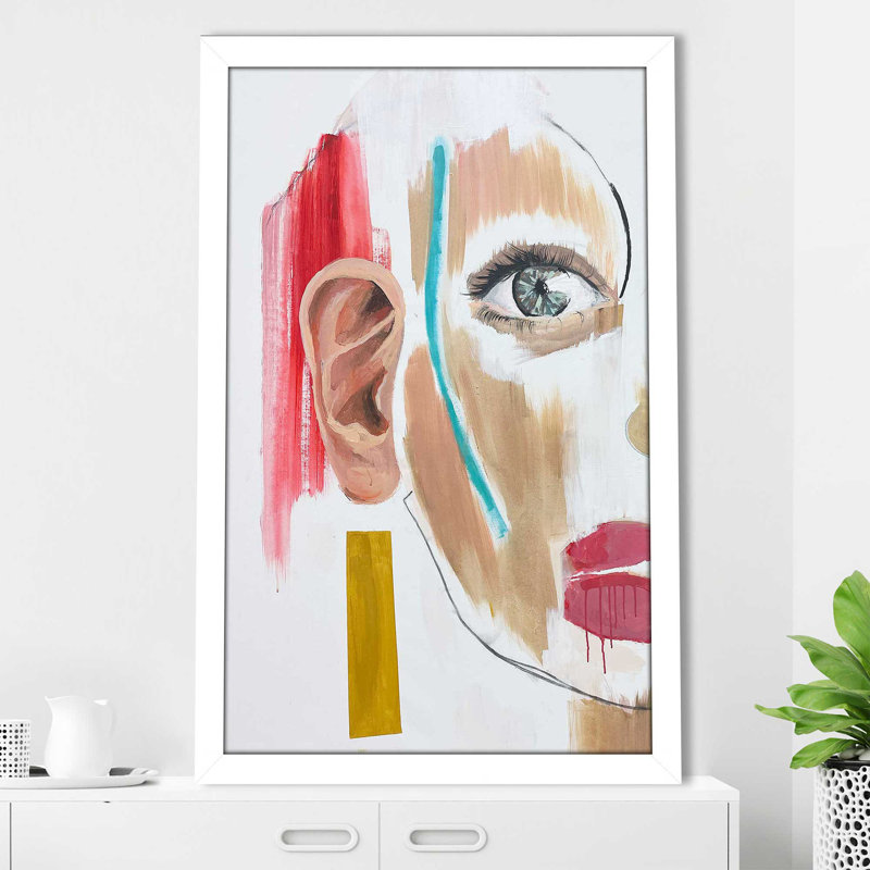 Miroir de Purpose I (vertical) par Cassie Studios - Peinture, Cadre blanc, H 49,5 po x l 33,5 po x P 1 po