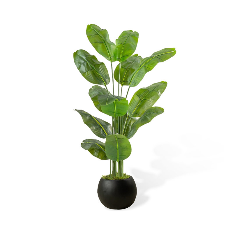 Simulation de banane grande plante verte, H 70,87 po x l 39,37 po x P 39,37 po, Noir, noir, noir, noir