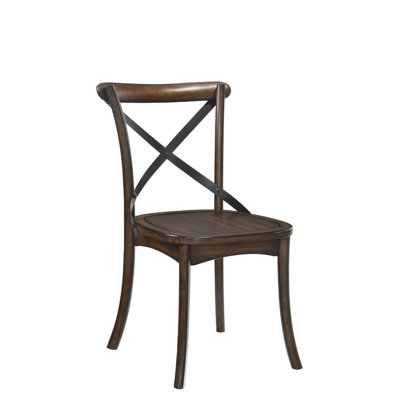 Ensemble de 2 chaises d'appoint Kaelyn en chêne foncé et noir, un ajout élégant et fonctionnel à votre maison.