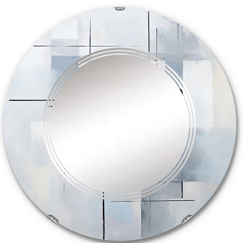 Crumlin - Miroir mural rond moderne, 24 po x 24 po