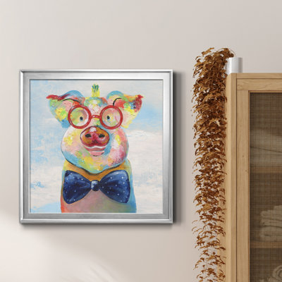 Groovy Pig and Sky - Peinture sur toile encadrée